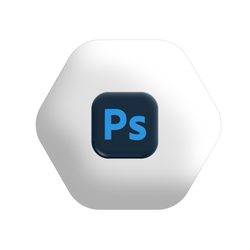 Photoshop logo on white polygon png