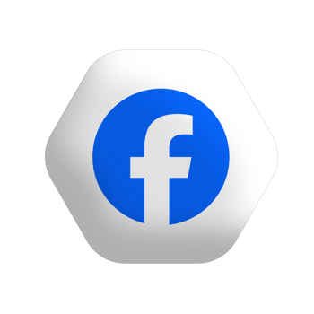 Facebook logo on white polygon png
