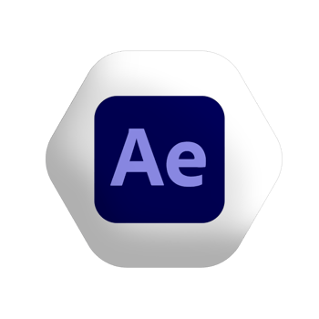 Adobe after effect logo on white polygon png