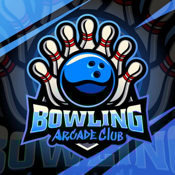 Bowling arcade club esport mascot logo design vector