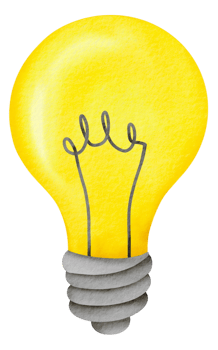 Watercolor yellow light bulb png