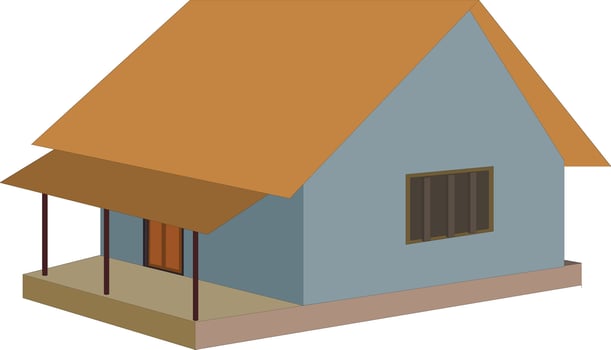 Illustration of a blue house design vector