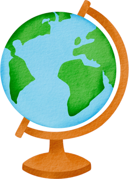 Watercolor school globe png