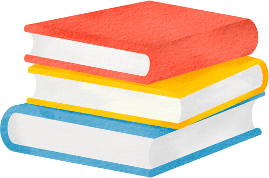 watercolor stacked books png