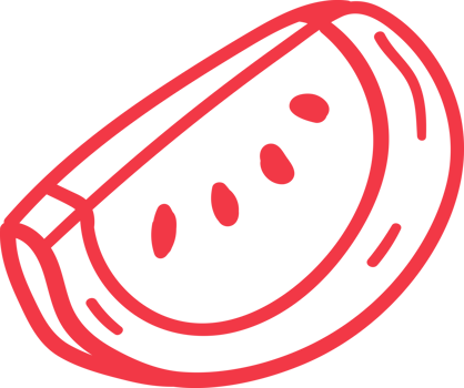 Cute watermelon fruit doodle line png
