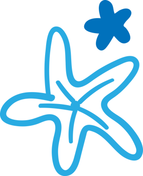 Blue doodle starfisth png