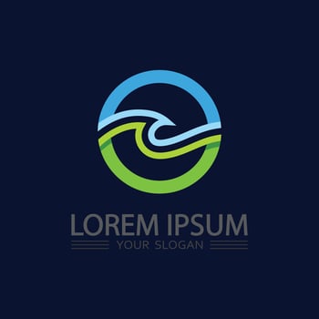 Ocean wave icon logo with fluid water shape for dynamic business identity vector