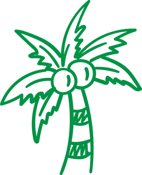 Palm tree green line png