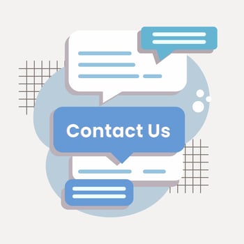 Contact us speech bubbles illustration vector
