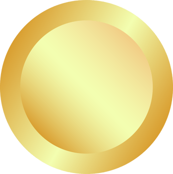 Circle gold coin award png
