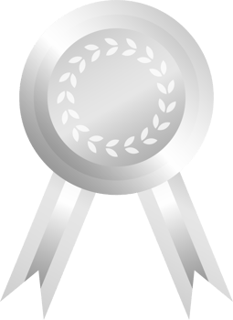 Silver badge and bow png
