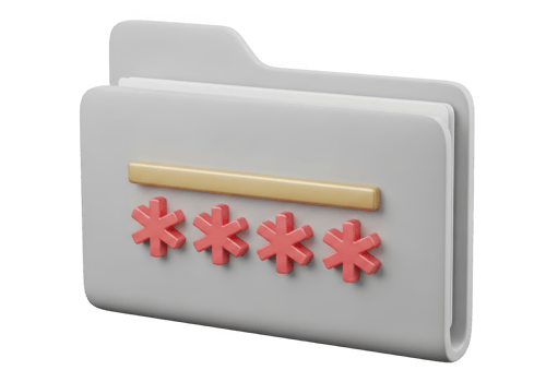 Password protected folder with asterisks isolated on transparent background png