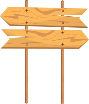 Cartoon Wooden Signpost. vector