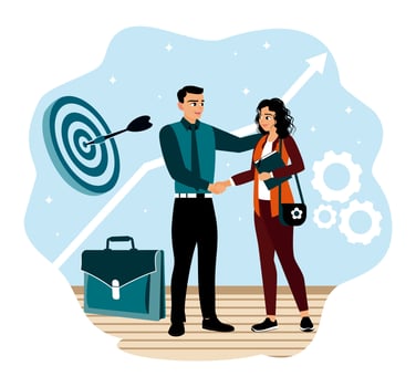 Business partnership illustration with handshake vector