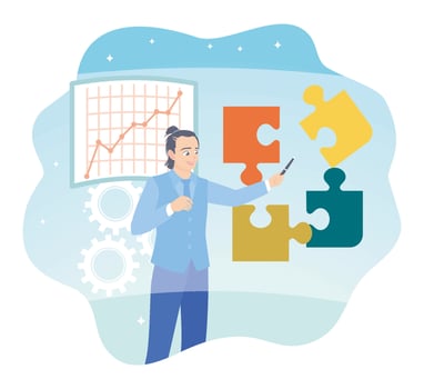 Professional presenting data analysis vector