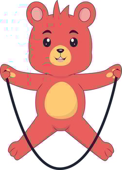 Cute Bear Cartoon Character. Isolated on White Background vector
