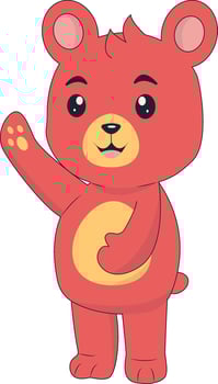 Cute Bear Cartoon Character. Isolated on White Background. vector