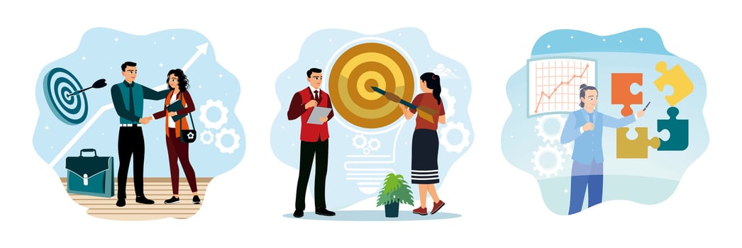 Business collaboration and strategy illustration vector