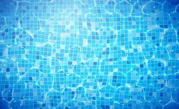 Blue tiled swimming pool water vector