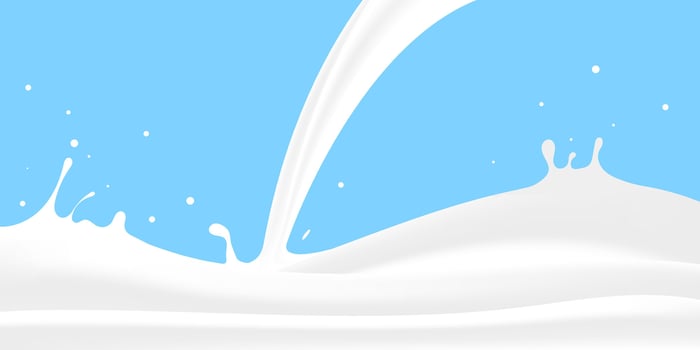 realistic pour natural milk products vector