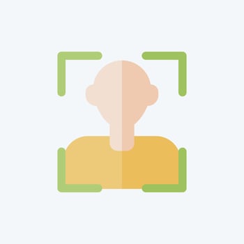 Icon Face Recognition. related to Sensors symbol. flat style. design editable vector