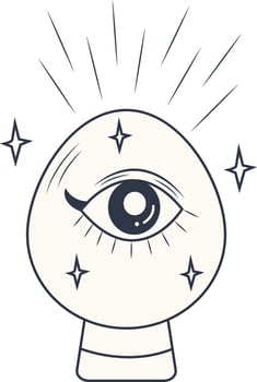 Mystical Celestial Clipart with Hand Drawn Style. Isolated on White Background. vector