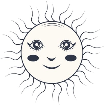 Mystical Celestial Clipart in Hand Drawn Concept vector