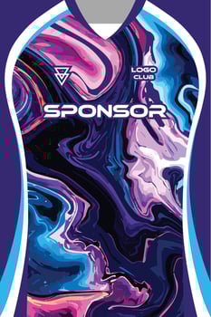 Colorful jersey design with sponsor logo vector