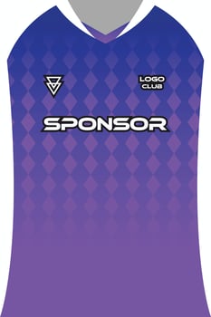 Purple sports jersey with sponsor logo vector