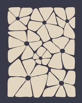 stylized flowers or pebbles, set against a dark background vector
