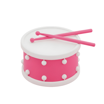 A pink toy drum set png