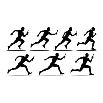 Runners passing baton running relay race vector