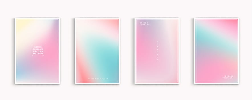 Colorful gradient art prints collection vector