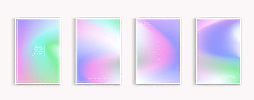 Pastel gradient design templates collection vector