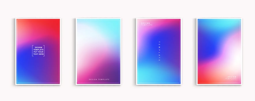 Gradient design templates collection vector