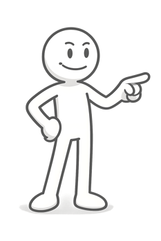 Confident Pointing Stickman Icon png