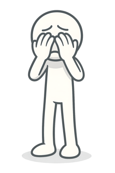 Embarrassed Face Cover Stickman Icon png