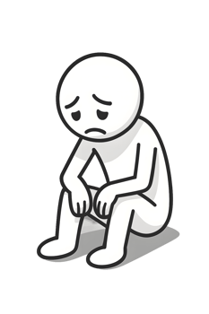 Sad Sitting Stickman Icon png