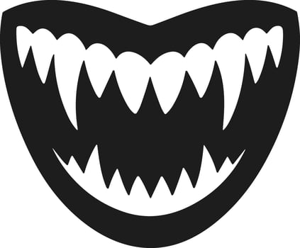 Vampire Fangs - Scary Monster Smile Silhouette vector