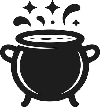 Witch Cauldron Silhouette - Magical Potion Halloween vector