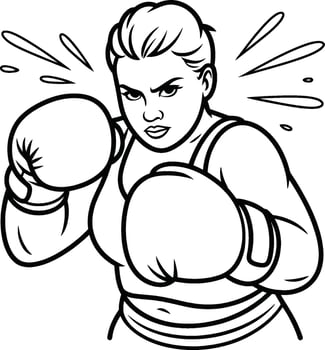 Woman boxer with boxing gloves sport vector