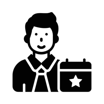 A glyph icon denoting professional event manager vector