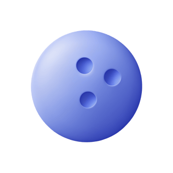 Blue Bowling Ball Isolated Digital Art Sphere Illustration png