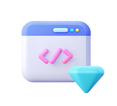 Modern Web Development Icon 3D Render Technology Concept png