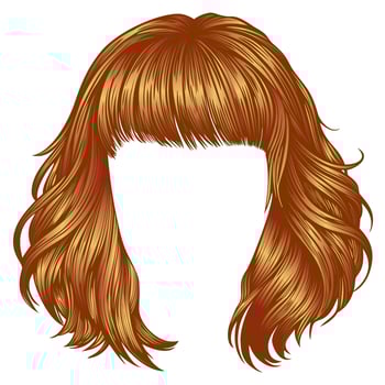 trendy woman disheveled hairs red colors . beauty fashion vector