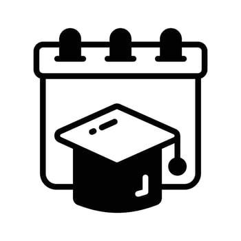 Well crafted icon showing graduation day in glyph style. vector