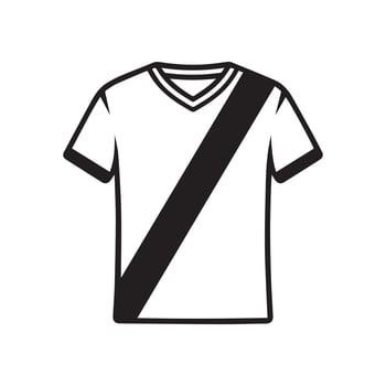 Black and white sport jersey features a bold diagonal stripe on white background vector
