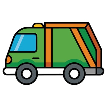 Garbage truck icon on white background vector