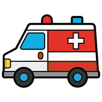 Ambulance icon on white background for emergency services vector