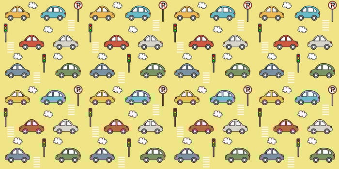 cartoon car themed patterns for kids vector